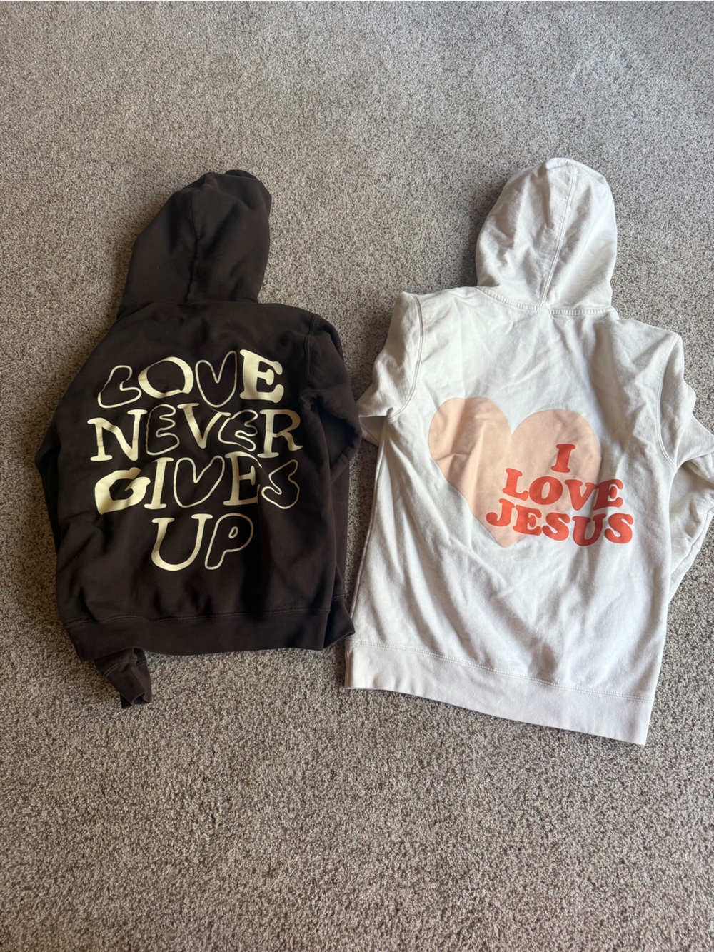 Two Graphic Hoodies with Slogans